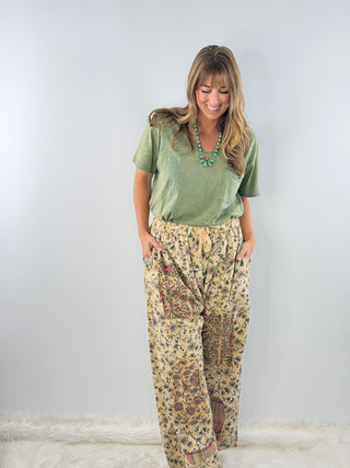 Jaded Gypsy Market Treasure Pants | Floral Cotton Patchwork