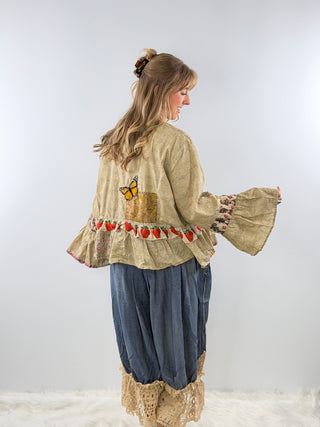 House of Jaded Gypsy Honey Bloom Top in Moss