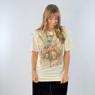 Peach and Blue Chandelier Jeweled Graphic Tee