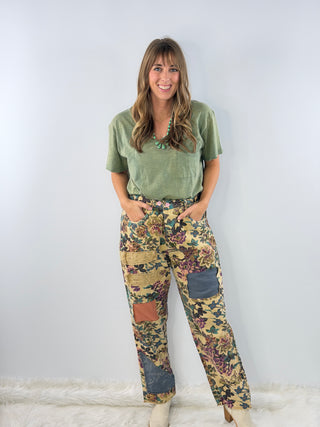 Jaded Gypsy Mystic Meadow Floral Pants | Boho Patchwork Pants
