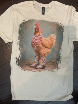 Fancy Chicken Jeweled Graphic Tee