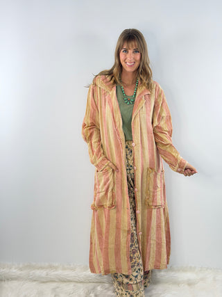 Jaded Gypsy Dreamliner Duster in Bubblegum | Cotton Striped Duster