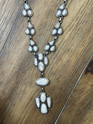 White Turquoise Drop Necklace