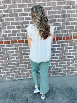 Satin Woven Cap Sleeve Top