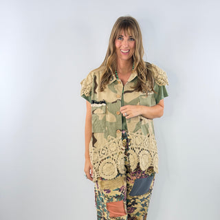 Jaded Gypsy Worn Trails Vest - Camo