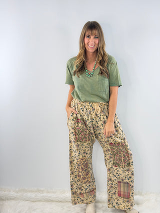 Jaded Gypsy Market Treasure Pants | Floral Cotton Patchwork
