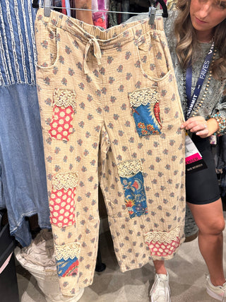 Jaded Gypsy Moon Bloom Pants - Tan