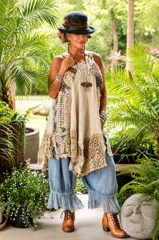 Jaded Gypsy Whispers of Lace Artisan Crochet Cotton Tank