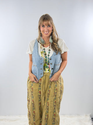 Scully Denim Vest, Blue HC1009