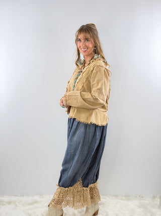 Jaded Gypsy STAY GOLDEN TOP in Tan