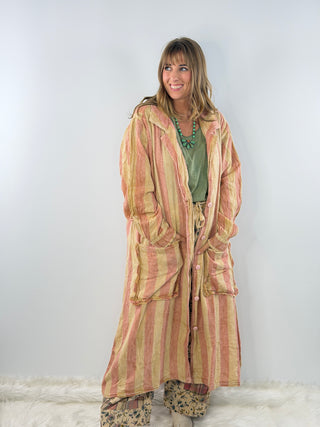 Jaded Gypsy Dreamliner Duster in Bubblegum | Cotton Striped Duster