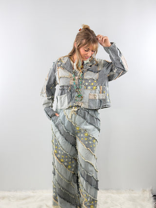 Jaded Gypsy Daisy Daydream Pants - Chambray