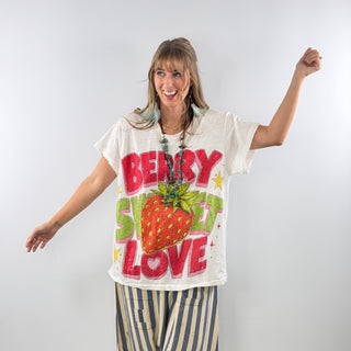 Jaded Gypsy Weathered and Worn Tee - Berry Sweet