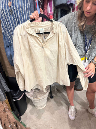 Jaded Gypsy Wander Softly Top Oatmeal
