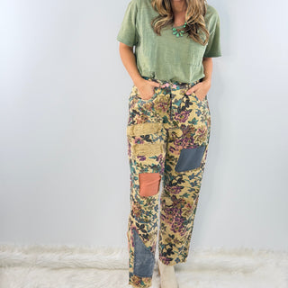 Jaded Gypsy Mystic Meadow Floral Pants | Boho Patchwork Pants
