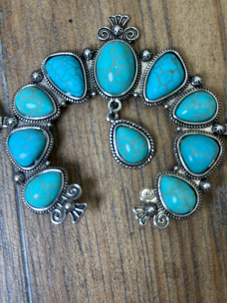 Turquoise Cabochon Horseshoe Conch Belt Adjustable Western Statement Belt