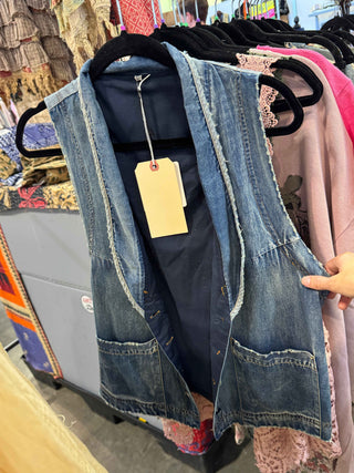 Jaded Gypsy Spellbound Chambray Vest – Artisanal Denim Boho Layer