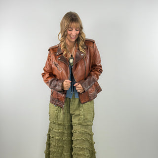 Zip Front Brown Leather Jacket by Scully Leather