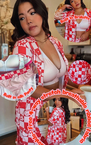 Jady K Pajama Sets in Love and Happy Face - White Lily Boutique