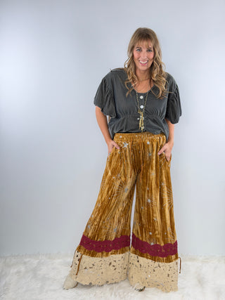 Velvet Gold Mustard Pantaloons Bloomer with Stars by Rare Bird