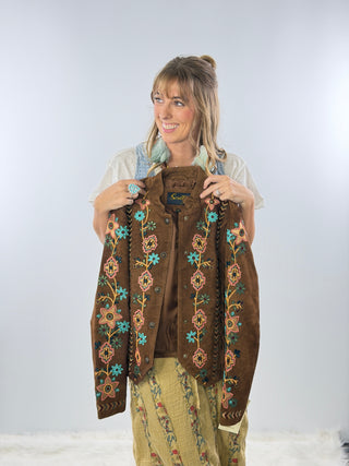 Scully Leather Beaded and Fringe Jacket