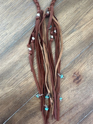 Rare Bird Turquoise Medallion Leather Wraparound Necklace and Belt