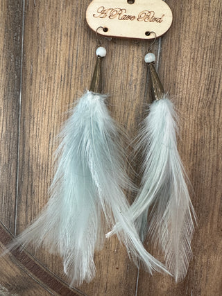 Rare Bird Pearl Crystal Feather Earrings Style 2