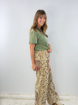 Jaded Gypsy Market Treasure Pants | Floral Cotton Patchwork