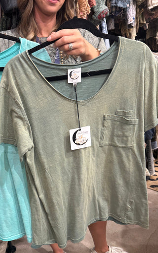 Jaded Gypsy Moon Dance Tee - Olive