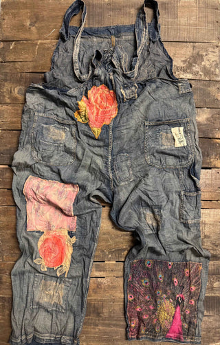 The Artisanal "LOVE NOT WAR" Sun Faded Trail Overalls | House Of Jaded Gypsy