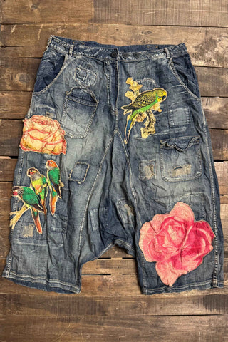 Drifted Trail - Peaceful Days Artisan Denim Harem Pants | House of Jaded Gypsy Exclusive