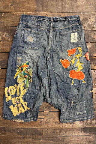 Drifted Trail - Peaceful Days Artisan Denim Harem Pants | House of Jaded Gypsy Exclusive