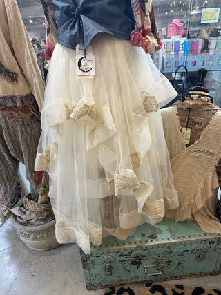Jaded Gypsy Ruffled Dreams Skirt - Vintage Parchment
