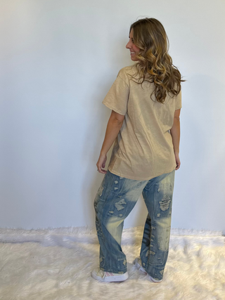 Jaded Gypsy Queen of Hearts Moon Dance distressed boho graphic tee with relaxed vintage-inspired fit 
