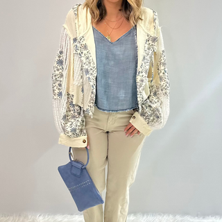 Pol Jacket lightweight floral boho patchwork jacket with hood