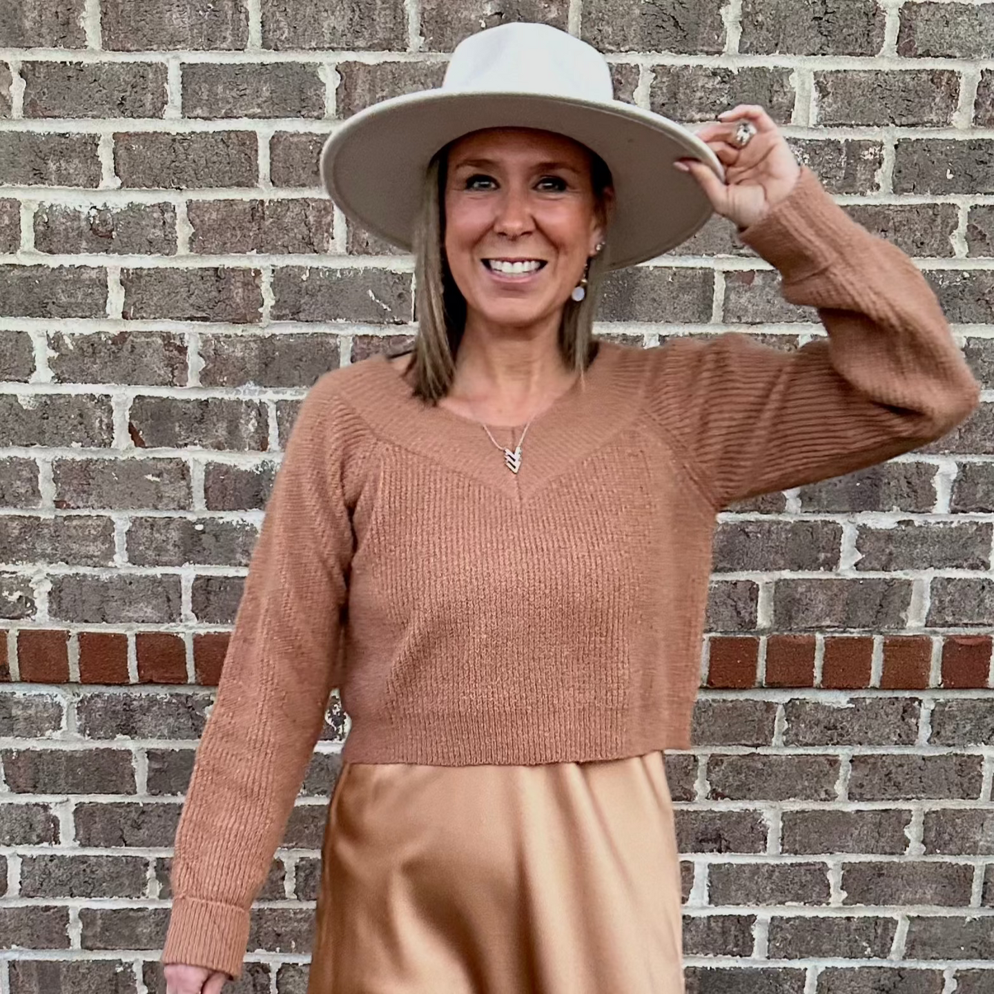 Copper Cropped Sweater