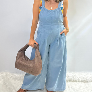 Denim wide leg with pockets Romper