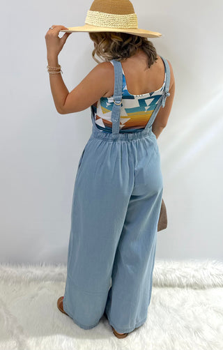 Denim Drift Romper - White Lily Boutique