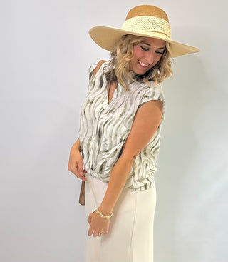 Olive Wave Top - White Lily Boutique