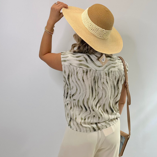 Olive Wave Top - White Lily Boutique
