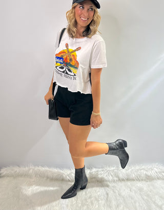 Nashville 65 Licensed Broadway Crop Graphic Tee - White Lily Boutique