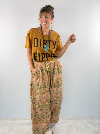 Sagebrush Sky Harem Pants, Tan Floral | Jaded Gypsy
