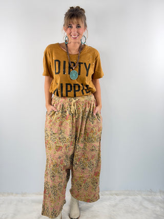 Sagebrush Sky Harem Pants, Tan Floral | Jaded Gypsy