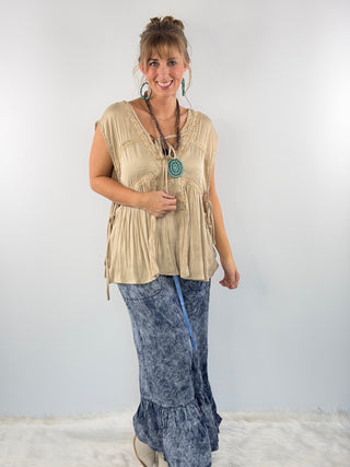 Soft Spoken Top, Oatmeal | Jaded Gypsy