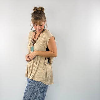 Soft Spoken Top, Oatmeal | Jaded Gypsy