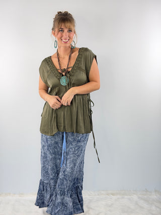 Soft Spoken Top, Olive | Jaded Gypsy
