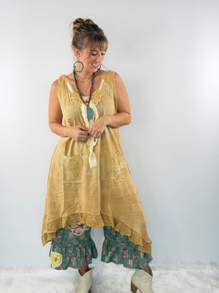 Wandering Spirit Dress, Floral Beige | Jaded Gypsy