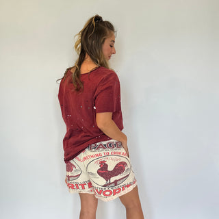 Jaded Gypsy Local Fair Early Morning shorts with vintage feed sack style, soft cotton fabric, and relaxed boho fit