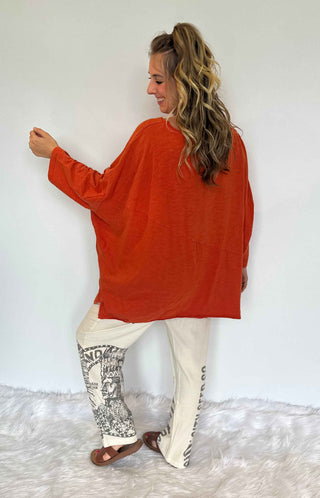 Jaded Gypsy Be Free Top - Vintage Citrus Oversized Boho Tee