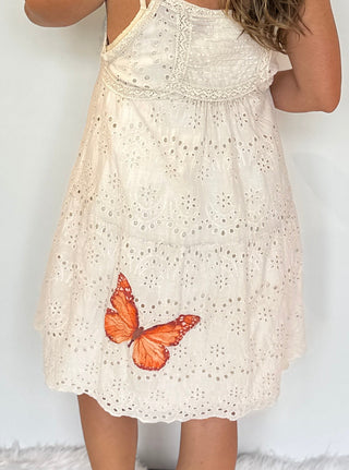 Boho Butterfly Artisan Eyelet Long Top – 100% Breathable Cotton